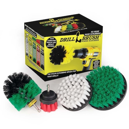 Drill Brush Power Scrubber By Useful Products 7 in W 5 in L Brush, Variety S-W4G5OR2-QC-DB